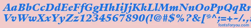 フォントGuardiLt96BlackItalic – ピンクの背景に青い文字