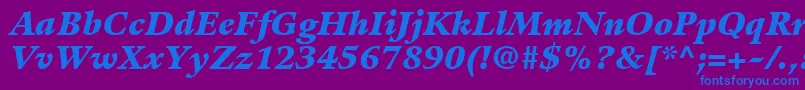 Czcionka GuardiLt96BlackItalic – niebieskie czcionki na fioletowym tle