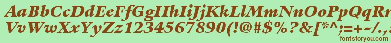 GuardiLt96BlackItalic Font – Brown Fonts on Green Background