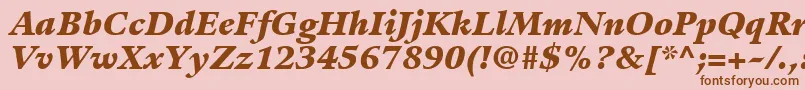 GuardiLt96BlackItalic-fontti – ruskeat fontit vaaleanpunaisella taustalla