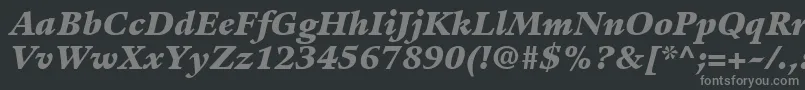 Czcionka GuardiLt96BlackItalic – szare czcionki na czarnym tle