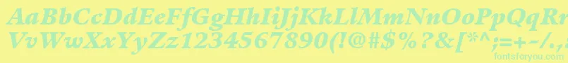 Шрифт GuardiLt96BlackItalic – зелёные шрифты на жёлтом фоне