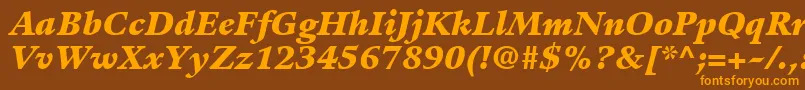 GuardiLt96BlackItalic Font – Orange Fonts on Brown Background
