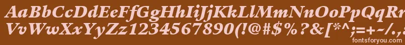 GuardiLt96BlackItalic Font – Pink Fonts on Brown Background