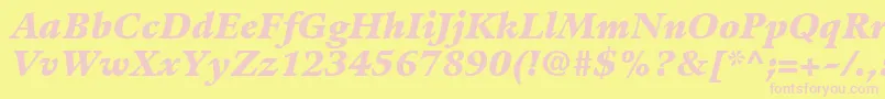GuardiLt96BlackItalic Font – Pink Fonts on Yellow Background