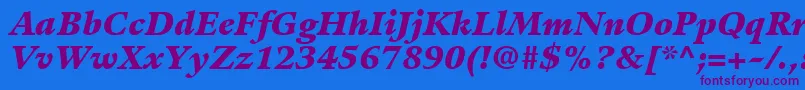 Czcionka GuardiLt96BlackItalic – fioletowe czcionki na niebieskim tle