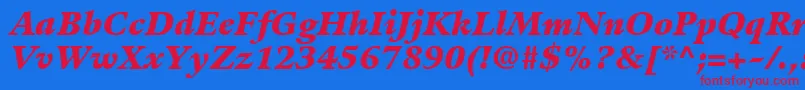 GuardiLt96BlackItalic Font – Red Fonts on Blue Background