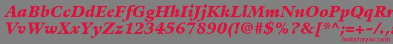 Шрифт GuardiLt96BlackItalic – красные шрифты на сером фоне