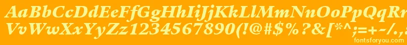 GuardiLt96BlackItalic Font – Yellow Fonts on Orange Background