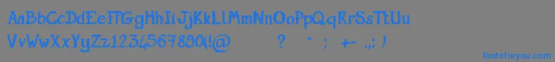 ScriptGribouillon Font – Blue Fonts on Gray Background
