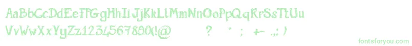Fonte ScriptGribouillon – fontes verdes em um fundo branco