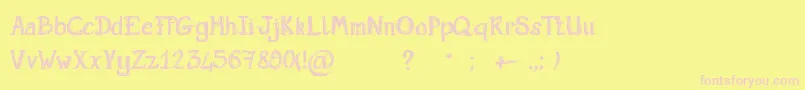 ScriptGribouillon Font – Pink Fonts on Yellow Background
