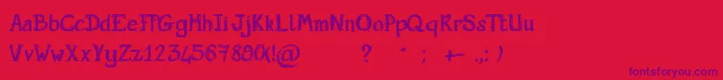 ScriptGribouillon Font – Purple Fonts on Red Background