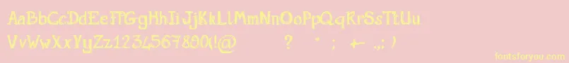 ScriptGribouillon Font – Yellow Fonts on Pink Background