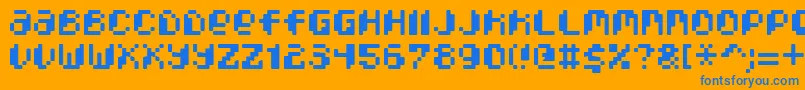 PixcelPhat Font – Blue Fonts on Orange Background