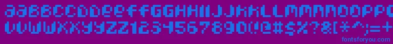 PixcelPhat-fontti – siniset fontit violetilla taustalla