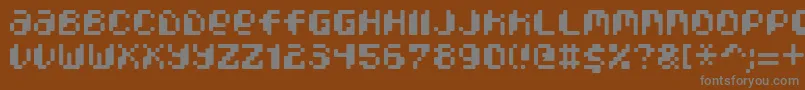 フォントPixcelPhat – 茶色の背景に灰色の文字