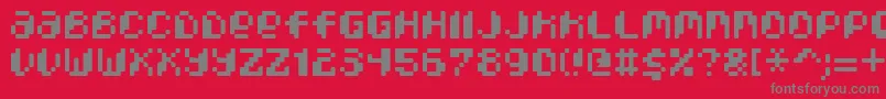 フォントPixcelPhat – 赤い背景に灰色の文字