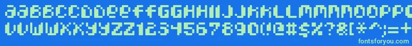PixcelPhat-fontti – vihreät fontit sinisellä taustalla