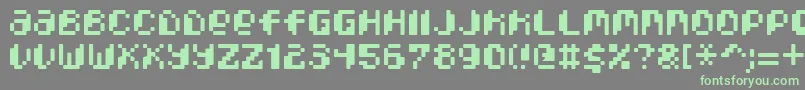フォントPixcelPhat – 灰色の背景に緑のフォント