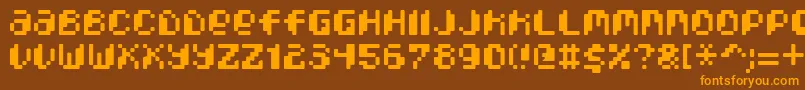 PixcelPhat Font – Orange Fonts on Brown Background