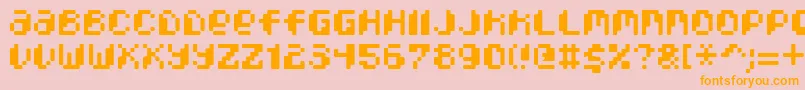 Шрифт PixcelPhat – оранжевые шрифты на розовом фоне