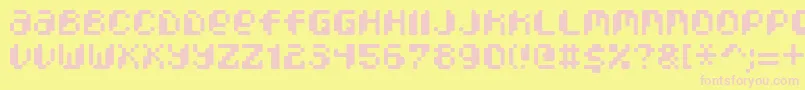 PixcelPhat-fontti – vaaleanpunaiset fontit keltaisella taustalla