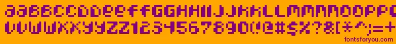 PixcelPhat Font – Purple Fonts on Orange Background