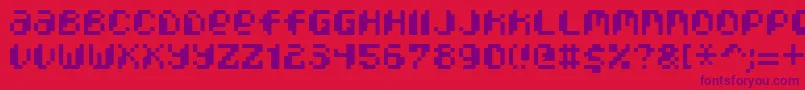 PixcelPhat-Schriftart – Violette Schriften auf rotem Hintergrund