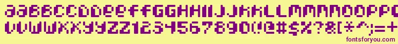 PixcelPhat-Schriftart – Violette Schriften auf gelbem Hintergrund