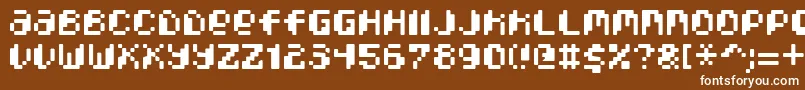 フォントPixcelPhat – 茶色の背景に白い文字
