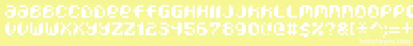 フォントPixcelPhat – 黄色い背景に白い文字