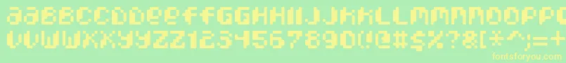 Шрифт PixcelPhat – жёлтые шрифты на зелёном фоне