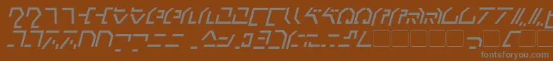 Czcionka ModernCybertronicItalic – szare czcionki na brązowym tle