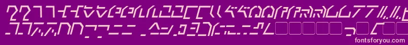 ModernCybertronicItalic Font – Pink Fonts on Purple Background