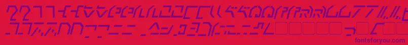 ModernCybertronicItalic Font – Purple Fonts on Red Background