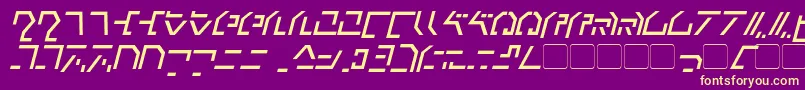 ModernCybertronicItalic Font – Yellow Fonts on Purple Background