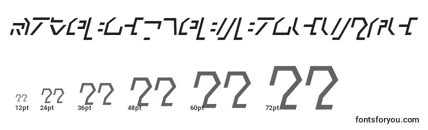 Größen der Schriftart ModernCybertronicItalic