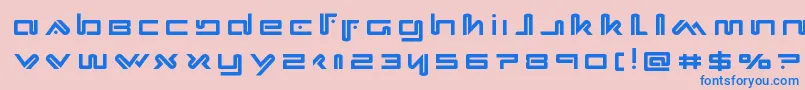 フォントXephyrtitle – ピンクの背景に青い文字