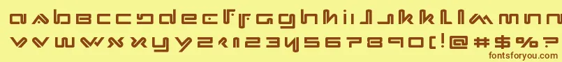 フォントXephyrtitle – 茶色の文字が黄色の背景にあります。