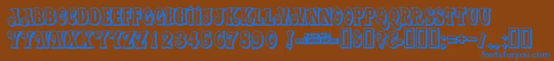 Actionisshaded Font – Blue Fonts on Brown Background