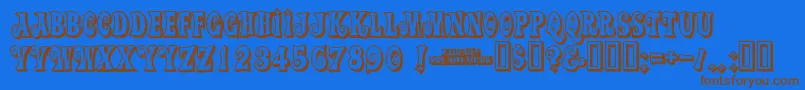 Actionisshaded Font – Brown Fonts on Blue Background