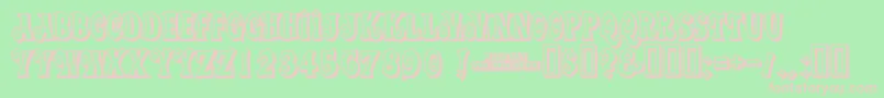 フォントActionisshaded – 緑の背景にピンクのフォント