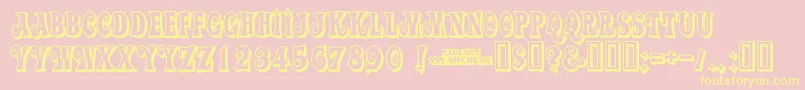 Actionisshaded Font – Yellow Fonts on Pink Background