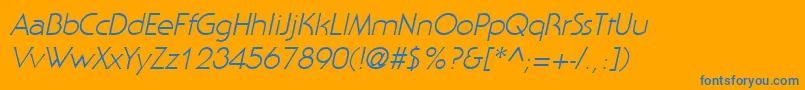 StaidItalic Font – Blue Fonts on Orange Background