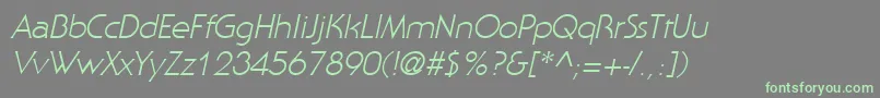 StaidItalic Font – Green Fonts on Gray Background