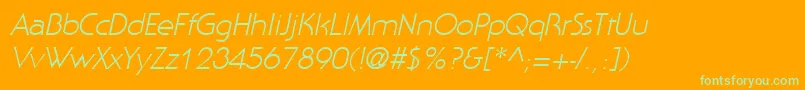 StaidItalic-fontti – vihreät fontit oranssilla taustalla