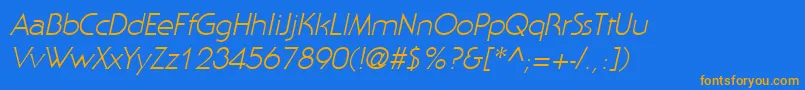 StaidItalic Font – Orange Fonts on Blue Background