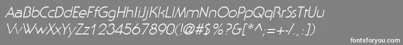 フォントStaidItalic – 灰色の背景に白い文字