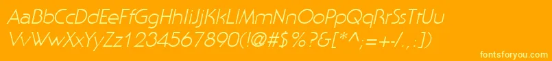 StaidItalic-Schriftart – Gelbe Schriften auf orangefarbenem Hintergrund
